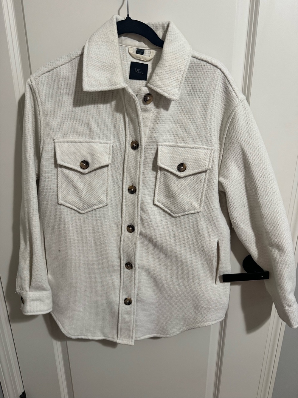 RDI Cream Textured Button Shirt-Jacket/Shacket